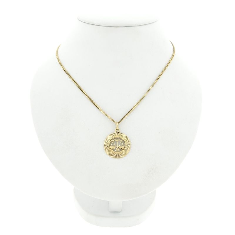 Image 3 of Gold zodiac sign pendant; Libra | Fabiola