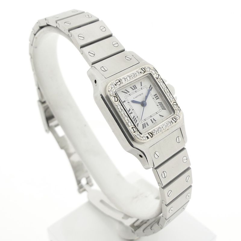 Image 3 of Cartier Santos Galbee; Automatic ladies watch with diamonds