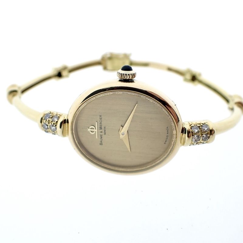 Image 3 of Baume Mercier; 18k. gouden dameshorloge met briljanten
