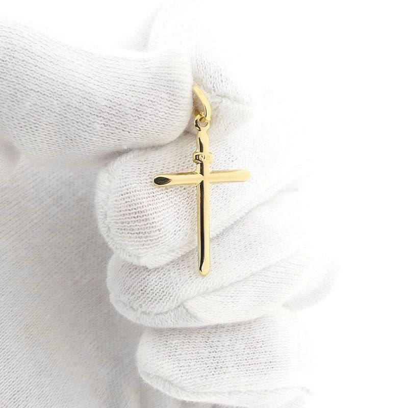 Image 10 of Gold pendant of a cross; INRI