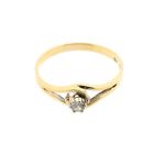 Image 3 of Golden solitaire ring with diamond; 0.09 ct.