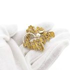 Afbeelding 9 van Bicolor gouden broche met parel