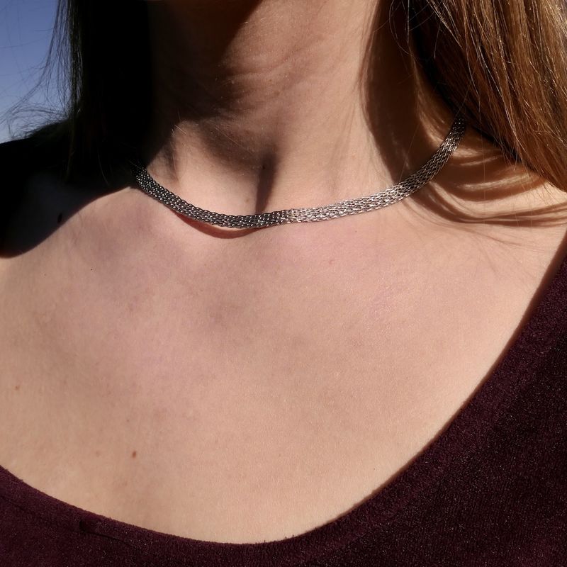 Image 4 of White gold fantasy link chain.