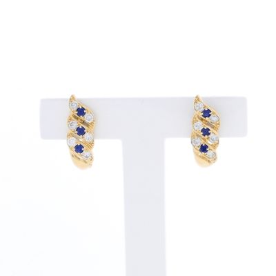 Image 1 of Gold stud earrings with zirconia