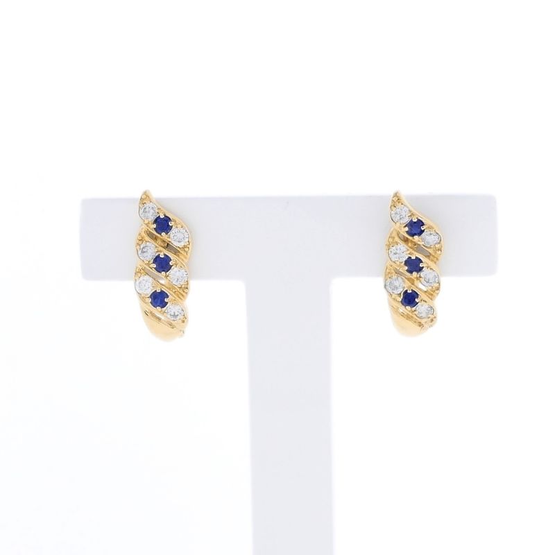 Image 1 of Gold stud earrings with zirconia