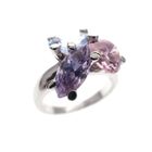 Image 1 of Silver cluster ring with large pastel zirconias