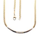 Image 7 of Two-tone gourmet link necklace with diamond pendant; 0.21 ct. | 41.5 cm