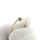 Image 6 of 18K rose gold ring with emerald and diamond | 0.04 ct.
