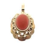 Image 1 of Gold pendant with blood coral | Vintage/antique