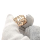 Image 9 of 21 carat gold wide ring set with zirconia