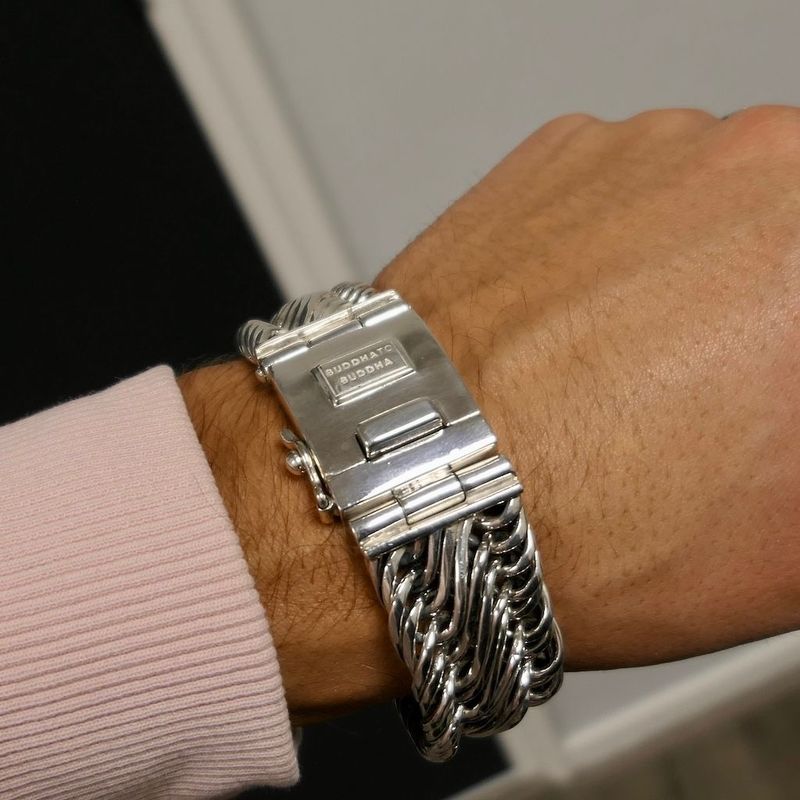 Image 9 of Silver Buddha to Buddha bracelet; Edwin Big XL