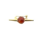 Image 9 of Vintage gold brooch with carnelian