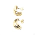 Image 3 of Gold vintage fantasy clip-on earrings; half round