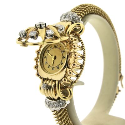 Image 2 of Swiss Geneva Bracelet/Cocktail Watch; 18k gold women's watch with diamonds