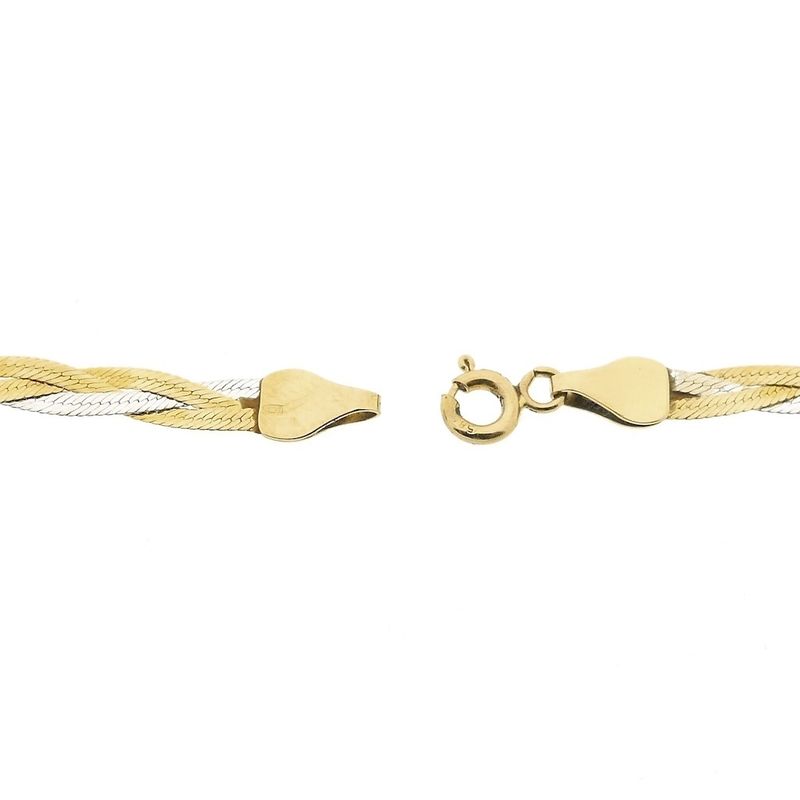 Image 7 of Two-tone gold braided link chain