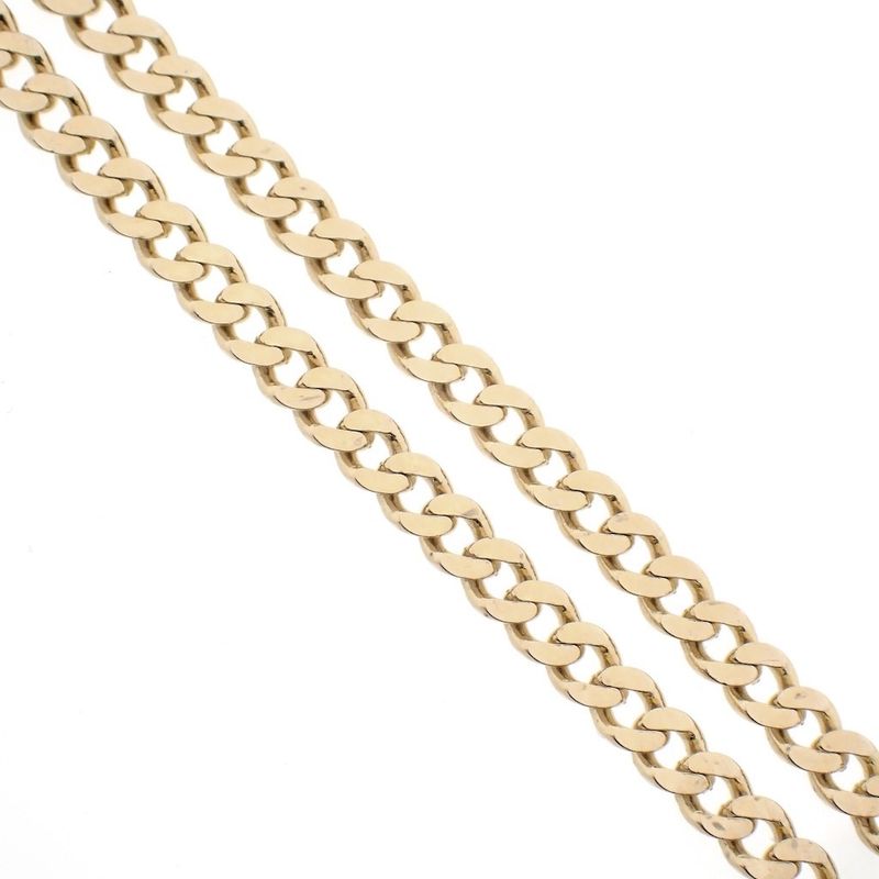 Image 3 of Gold flat gourmet link chain | 54 cm