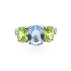 Image 7 of Silver ring with zirconia stones.