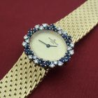 Image 12 of Baume Mercier Vintage; 14k. gouden horloge met briljanten en saffier