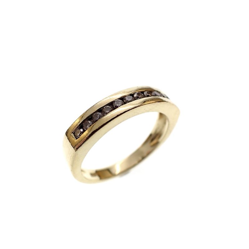 Image 1 of Gold ring with diamonds; 0.12 ct.