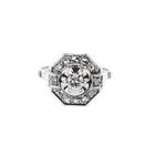 Image 3 of Antique White Gold Diamond Ring; 0.27 ct.