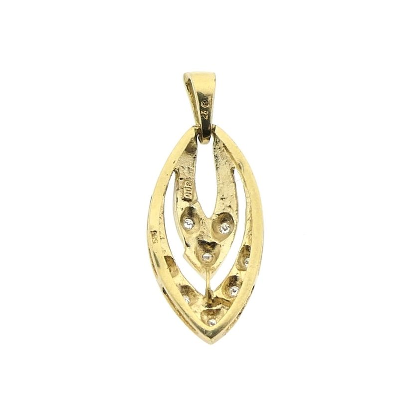Image 3 of Two-tone gold pendant with diamonds; 0.06 ct.