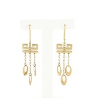 Gold Earrings with Meander and Charms