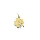 Image 1 of Gold pendant of a four-leaf clover with diamond | 0.005 ct.