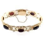 Image 1 of Vintage gold boat bracelet with garnet