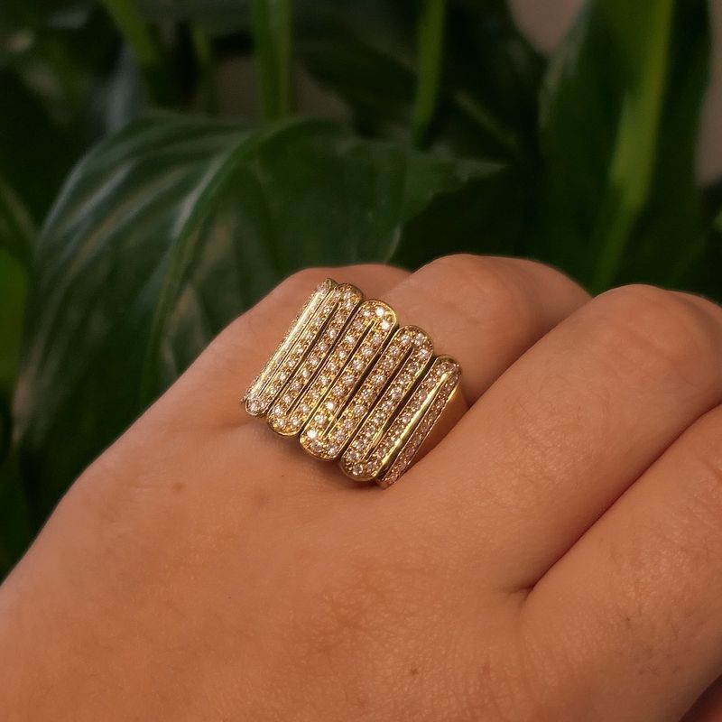 Image 4 of 18-karat gold cocktail ring with 0.59 ct diamond