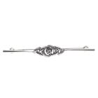 Image 1 of White gold brooch with diamond; 0.04 ct.