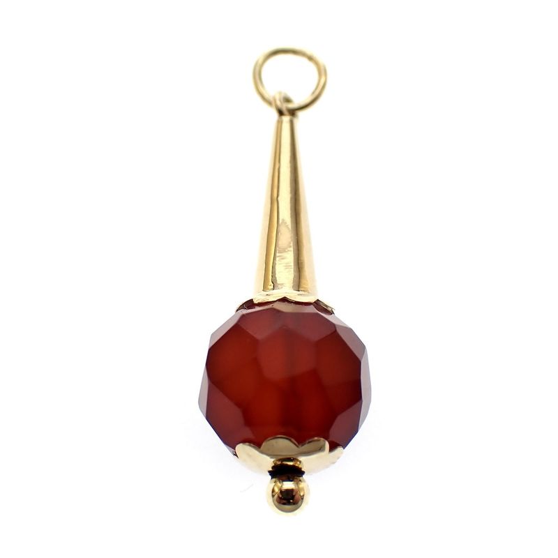 Image 1 of Gold vintage bullet pendant with carnelian