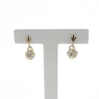 Image 1 of Yellow gold earrings with a ball pendant; zirconia