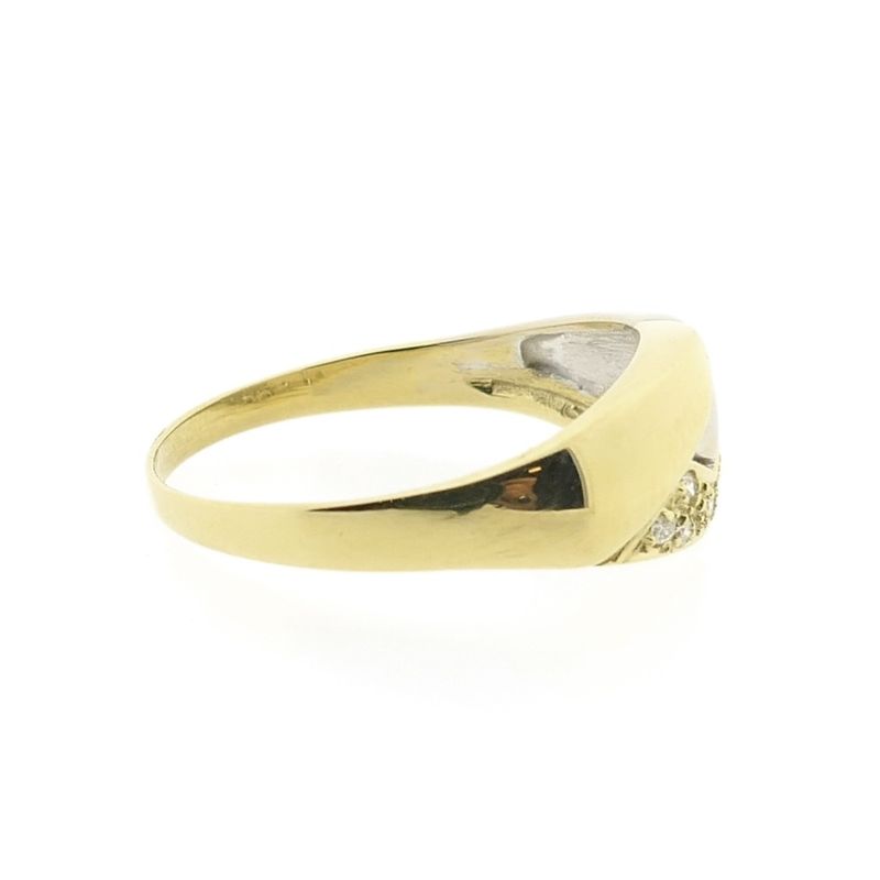 Image 4 of Two-tone gold ring with diamond; 0.075 ct.