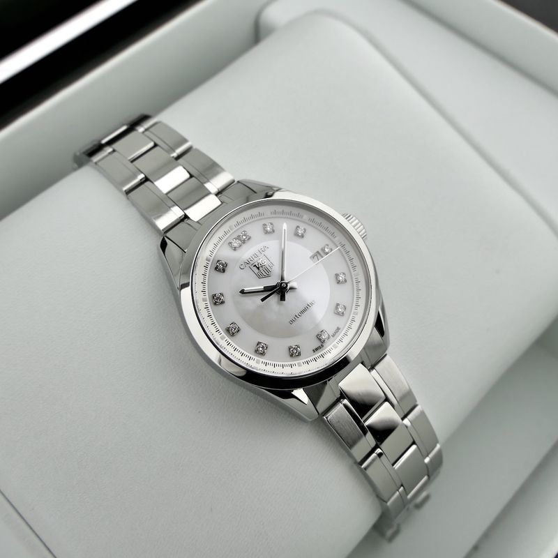 Image 3 of TAG Heuer Carrera Automatic 'Mother of Pearl' WV2411; Women's watch with diamonds