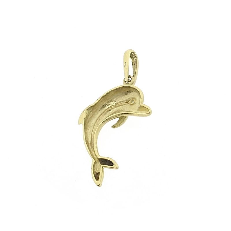 Image 5 of Golden dolphin pendant with diamond | 0.005 ct.