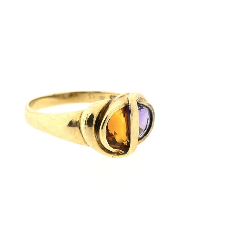 Image 5 of 8 carat ring with synthetic amethyst and citrine