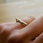 Image 10 of Two-tone gold abstract ring with diamond; 0.015 ct.