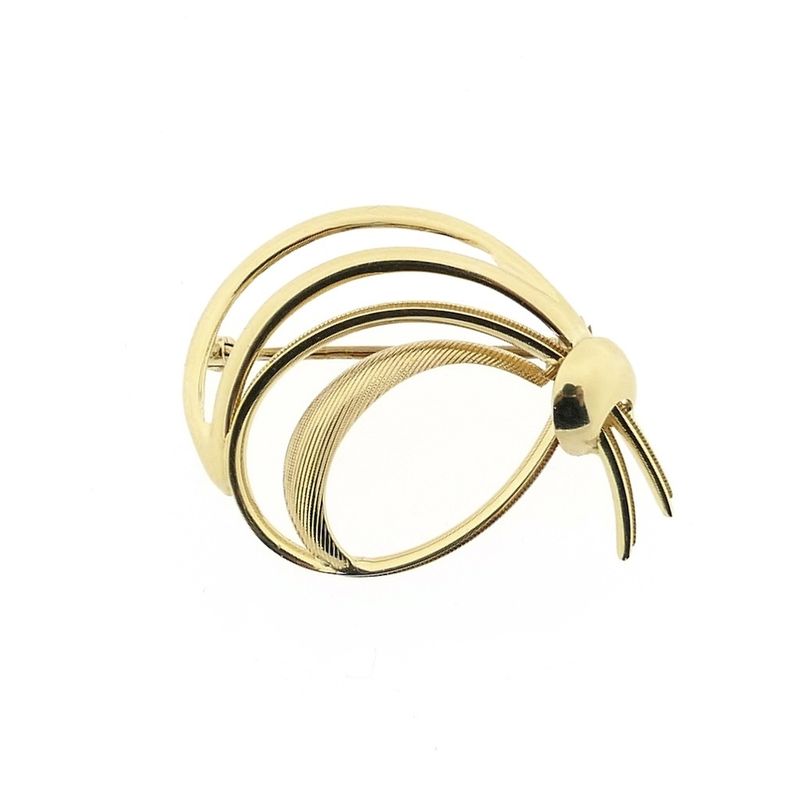Image 1 of Vintage gold abstract brooch