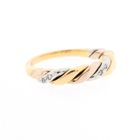 Image 6 of Tricolor gold ring with diamonds; 0.02 ct.