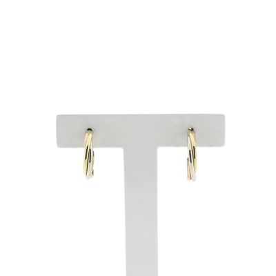 Image 1 of Tricolor gold stud earrings