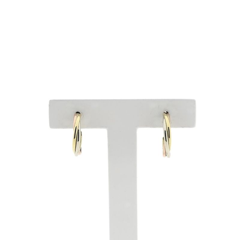 Image 1 of Tricolor gold stud earrings