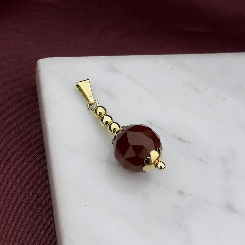 Image 5 of Gold bullet pendant with carnelian