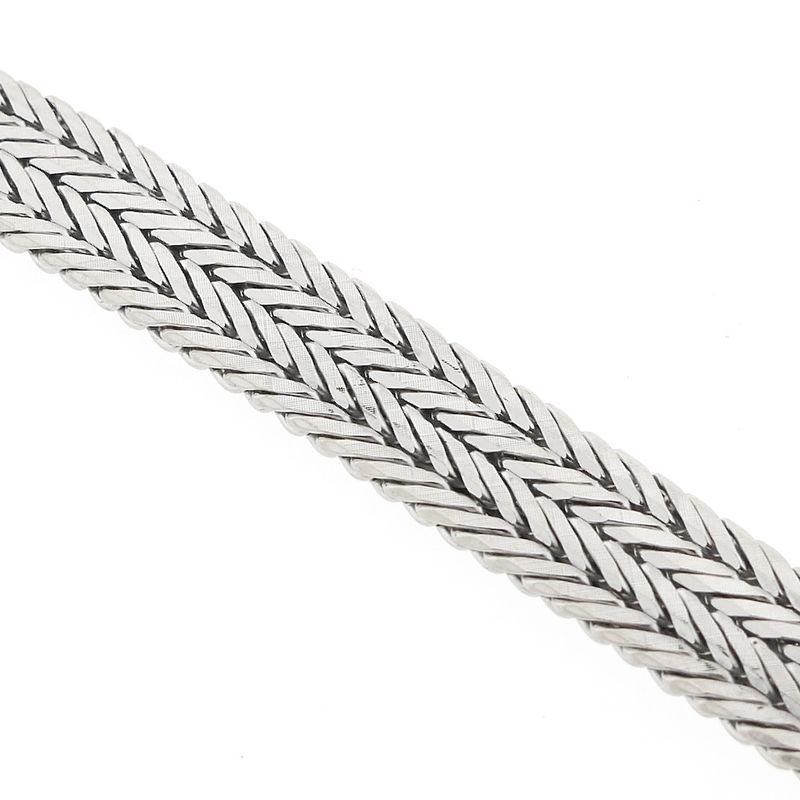 Image 8 of White gold herringbone link bracelet