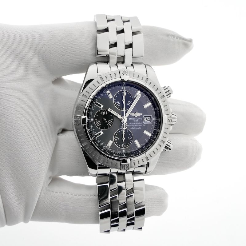 Image 13 of Breitling Chronomat Evolution 'Grey' A13356 / A156F17PA; Chronograph men's watch in full set