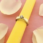 Image 6 of Gold solitaire ring with zirconia