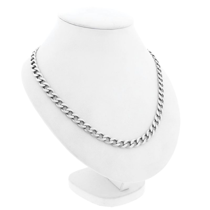 Image 3 of Silver Robust Flat Gourmet Link Necklace