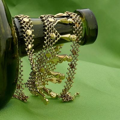 Image 2 of 14 Karat Gold Gallery Wire Link Necklace; 44 cm