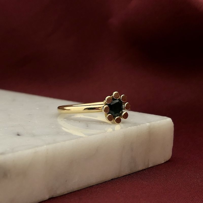 Image 8 of Bron Jewelry gold 'Sprite' ring with London Blue Topaz