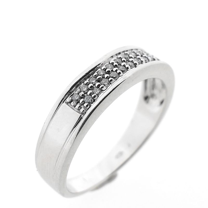 Image 4 of White gold pavé ring with diamonds | 0.11 ct.