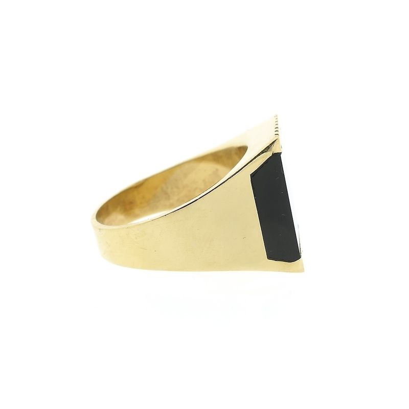 Image 6 of Gold men's signet ring with onyx